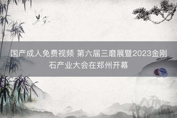 国产成人免费视频 第六届三磨展暨2023金刚石产业大会在郑州开幕