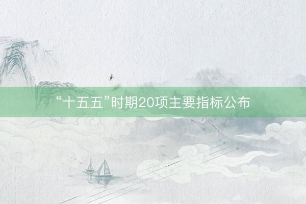 “十五五”时期20项主要指标公布