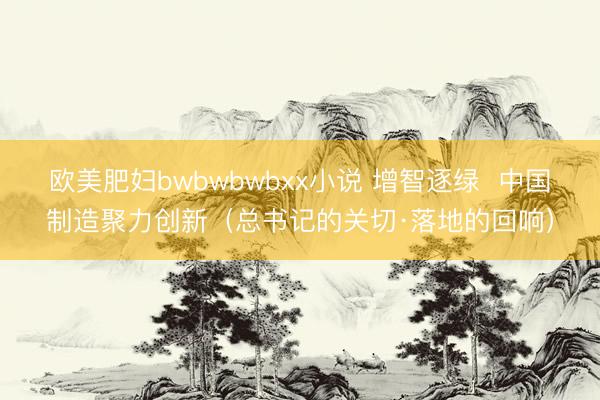 欧美肥妇bwbwbwbxx小说 增智逐绿  中国制造聚力创新（总书记的关切·落地的回响）