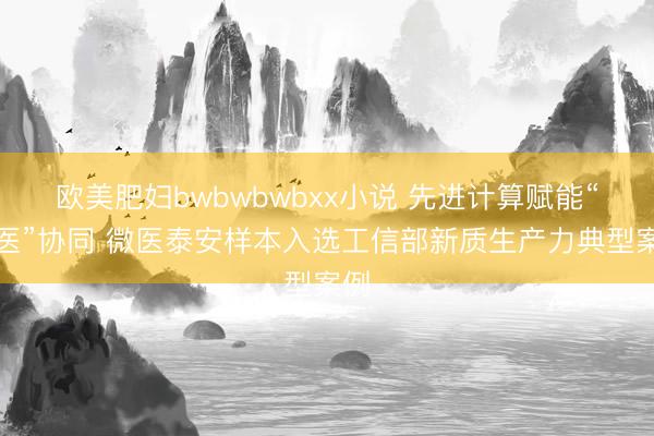 欧美肥妇bwbwbwbxx小说 先进计算赋能“三医”协同 微医泰安样本入选工信部新质生产力典型案例