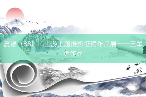 夏语（88）｜上游主题摄影征稿作品展——王军辉作品
