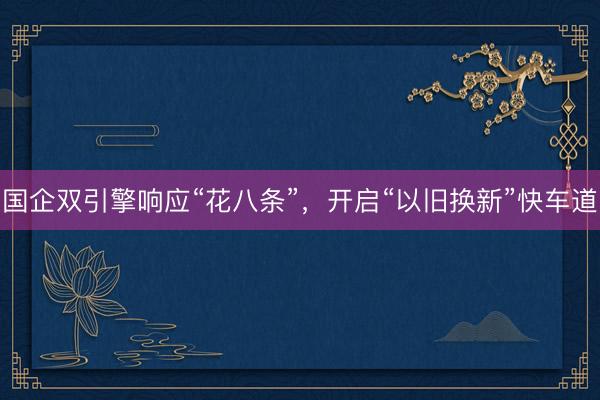 国企双引擎响应“花八条”，开启“以旧换新”快车道