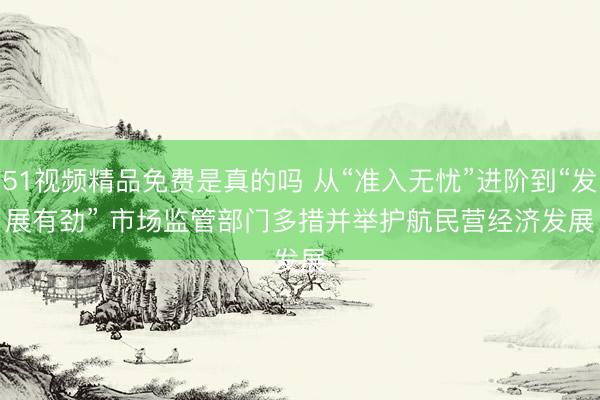 51视频精品免费是真的吗 从“准入无忧”进阶到“发展有劲” 市场监管部门多措并举护航民营经济发展