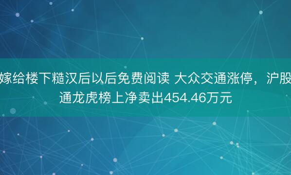 嫁给楼下糙汉后以后免费阅读 大众交通涨停，沪股通龙虎榜上净卖出454.46万元