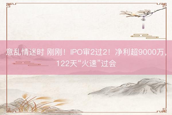 意乱情迷时 刚刚！IPO审2过2！净利超9000万，122天“火速”过会