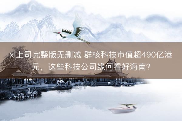 xl上司完整版无删减 群核科技市值超490亿港元，这些科技公司缘何看好海南？