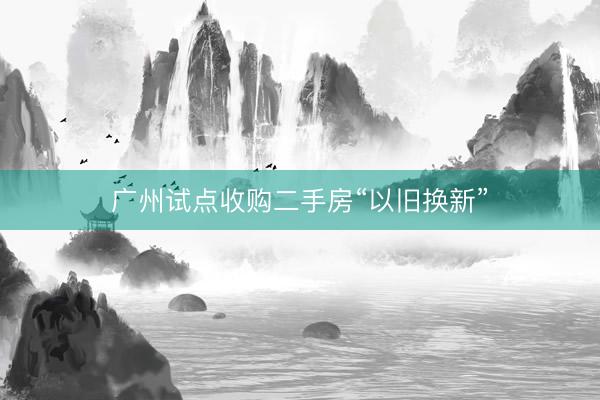 广州试点收购二手房“以旧换新”