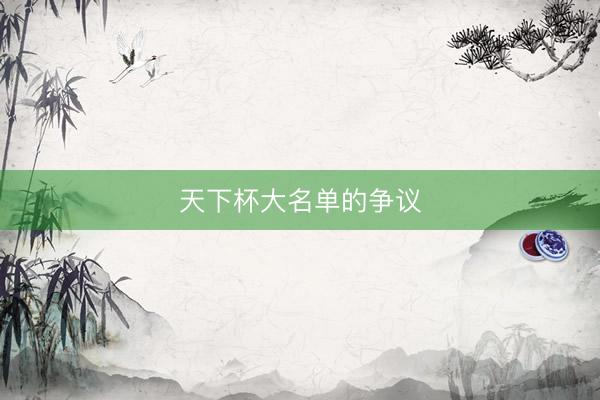 天下杯大名单的争议