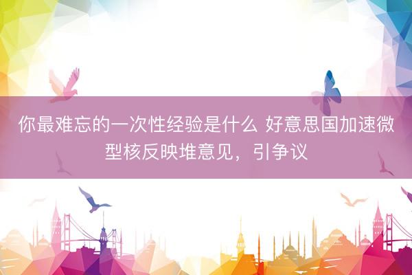 你最难忘的一次性经验是什么 好意思国加速微型核反映堆意见，引争议