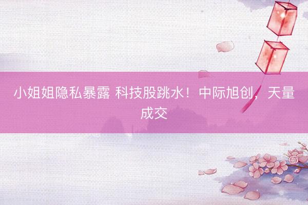 小姐姐隐私暴露 科技股跳水!中际旭创,天量成交