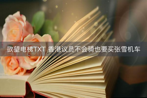 欲望电梯TXT 香港议员不会骑也要买张雪机车