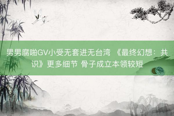 男男腐啪GV小受无套进无台湾 《最终幻想：共识》更多细节 骨子成立本领较短