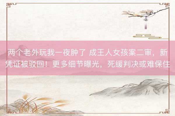 两个老外玩我一夜肿了 成王人女孩案二审，新凭证被驳回！更多细节曝光，死缓判决或难保住