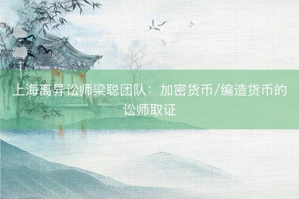 上海离异讼师梁聪团队：加密货币/编造货币的讼师取证